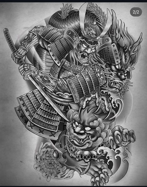 Samurai Back Tattoo, Samurai Warrior Tattoo, Foo Dog Tattoo, Samurai Tattoo Design, Tattoo Lettering Styles, Egypt Tattoo, Forearm Sleeve Tattoos, Full Back Tattoos, Tattoo Templates