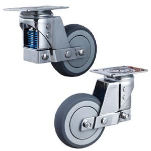 Stainless steel spring loaded casters wheels  Material: PP core with TPR wheel Suspension Mount: SUS 304 Wheel Size:Ø75 x 32mm,Ø100 x 32mm,Ø125 x 32mm Load:70kg,100kg,120kg Bearing: Ball Bearing Crager Wheels, Storage Box Wheels, Retractable Casters, Caster Wheels, Industrial Casters, Mechanical Engineering Design, Graduation Project, Casters Wheels, Caster