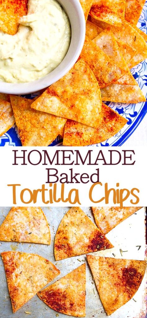 Tortilla Chip Recipe, Baked Tortilla Chips, Homemade Tortilla, Homemade Tortilla Chips, Vegan Substitutes, Vegan Party, Baked Corn, Corn Tortilla, Vegan Tacos