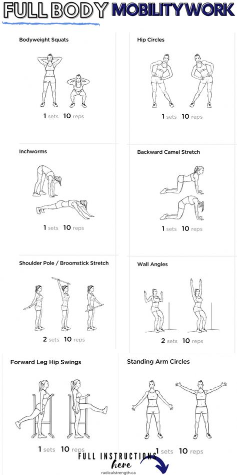 Mobility training has been a bit of a buzz term in the health and fitness industry lately, and for a good reason! Here's how to do mobility training at home. Lower Body Mobility, Upper Body Home Workout, Full Body Mobility, Dynamic Stretching Exercises, Shoulder Mobility Exercises, Best Stretching Exercises, Forward Head Posture Exercises, Primal Movement, Mobility Training