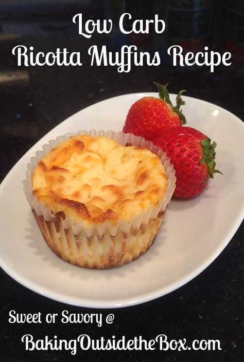 Breakfast Savory, Ricotta Muffins, Ricotta Recipes, Low Carb Muffins, Savory Muffins, Low Carb Diets, Low Carb Sweets, Low Carb Eating, Savoury Baking