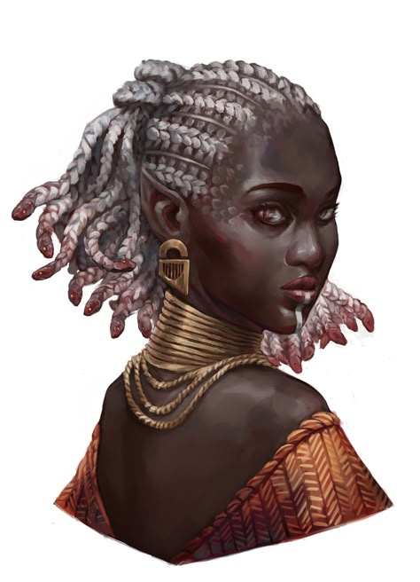 ArtStation - Medusa 01, Matej Budimir Afro Medusa Tattoo, Medusa Tattoo Black Women, Medusa Character Design, Face Markings, Medusa Art, Fantasy Sci Fi, Dnd Art, Black Art Pictures, Afro Art