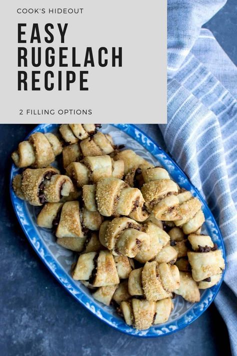 Chocolate Rugelach, Rugelach Cookies, Rugelach Recipe, Hot Fudge Cake, Hot Chocolate Fudge, New Year's Desserts, Party Food Dessert, Single Serve Desserts, Slow Cooker Desserts