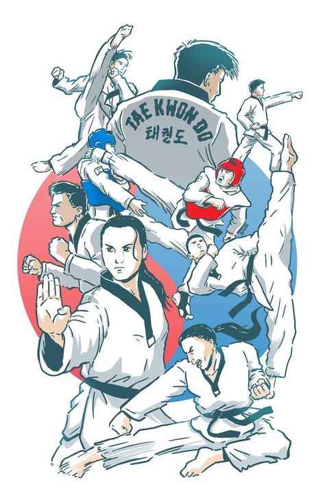 Taekwondo Wallpaper Aesthetic, Taekwondo Drawing, Taekwondo Art, Taekwondo Quotes, World Taekwondo, Marshal Arts, Taekwondo Girl, Book Illustration Layout, Boxe Thai