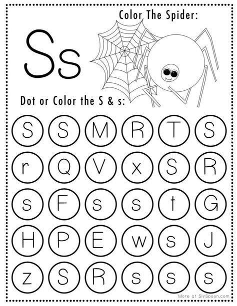 Free Halloween Themed Letter Dotting Worksheets For Letter S - Set includes a variety of Letter S coloring and tracing worksheets. Ideal for homeschoolers & preschool teachers and perfect for Halloween-themed lesson plans! 🍁🖍👻🎨 #Homeschooling #PreschoolEducation #PreKLearning #HalloweenActivities #AlphabetWorksheets #Spider #Printables #Freeprintable #letterS#FreeprintableHalloweenWorksheet #HalloweenWorksheets Halloween Worksheets Preschool, Halloween Worksheets Kindergarten, Spiders Preschool, Halloween Worksheets Free, Halloween Kindergarten Activities, Letter S Crafts, Letter S Activities, Halloween Lesson Plans, Letter S Worksheets