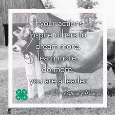 4h Quotes, Livestock Quotes, Mentor Quotes, Ag Education, 4 H Club, Farming Life, John Quincy Adams, Lawrence County, Volunteer Appreciation