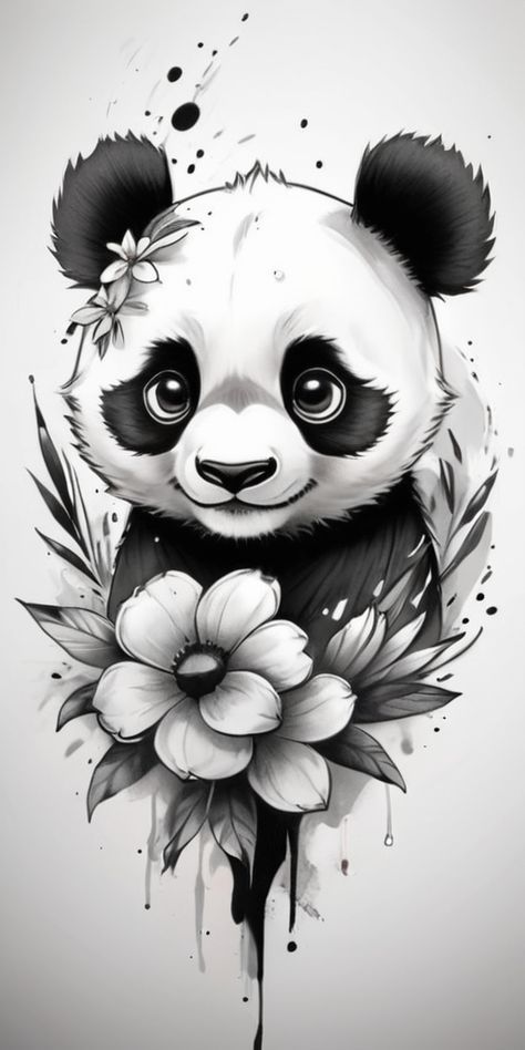 #BEAUTY, #RELATIONSHIPS #Fashion #Animals #Outfits #Winter Outfits #Animals Panda Tattoos For Women, Panda Stencil, Panda Tattoo Design, Panda Bear Tattoos, Dragon Tattoo Drawing, Cute Panda Drawing, Jewel Tattoo, Petit Tattoo, Panda Tattoo