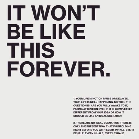 It won't be like this forever...   #mentalhealth #mentalhealthawareness #therapy #counseling #selfcare #mentalhealthmatters #survivor #mkecounseling #selflove Can't Stop Won't Stop, Life Quotes Love, Les Sentiments, Note To Self, Pretty Words, The Words, Beautiful Words, Inspire Me, Cool Words