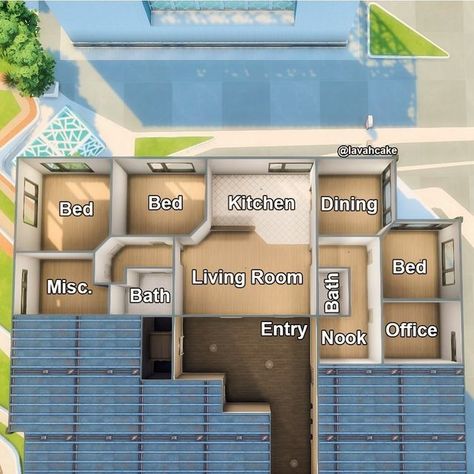 930 Medina Studios Sims 4 Floor Plan, 930 Medina Studios Sims 4, Culpepper House, Bloxburg Apartment, Sims 4 Apartment, Cute Small Houses, Sims 4 Houses Layout, Single Apartment, The Sims 4 Lots