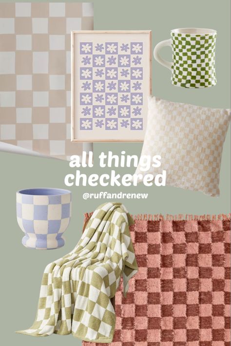 Checkered Pillows Bedroom, Checkered Throw Pillow, Checkerboard Home Decor, Checkered Nursery Girl, Checker Bedroom, Checkered Bathroom Decor, Checkered Home Decor, Checkered Room Aesthetic, Checkered Ideas