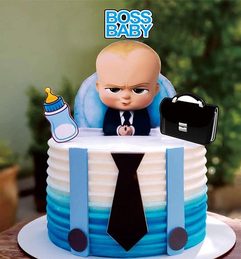 Bos Baby, Baby Boy Birthday Cake, Boss Birthday, Baby Boss, Baby Cake Topper, Birthday Decorations Kids, Baby Boy Cakes, Cartoon Cake