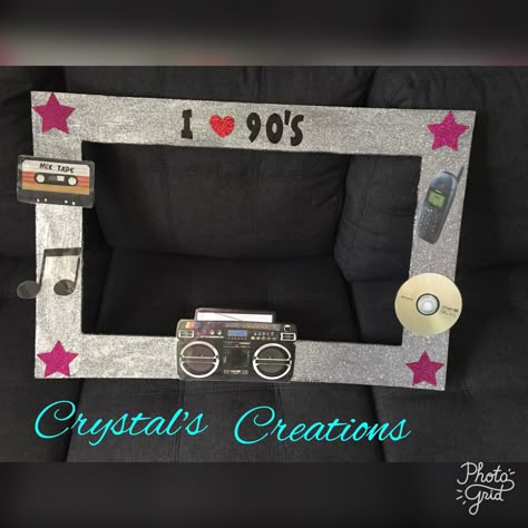 Photo Prop Frame Birthday, 90's Decor, 90s Photo Booth, 90s Decor, 2000s Party, 90s Theme Party, Frame Props, 4 Friends, Photo Frame Prop