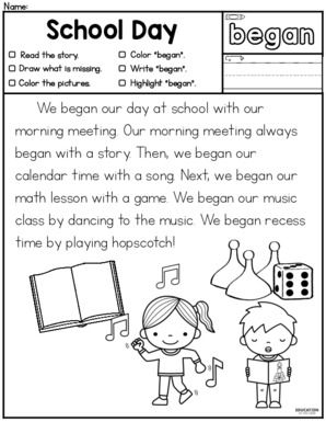 Comprehension Kindergarten, Sight Word Stories, 1st Grade Reading Worksheets, Phonics Reading Passages, First Grade Reading Comprehension, Reading Comprehension Kindergarten, Blends Worksheets, Teaching Sight Words, 2nd Grade Worksheets