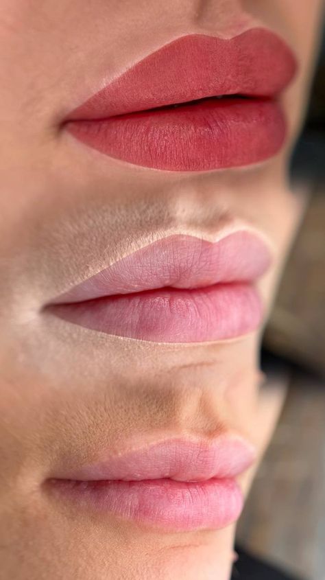 Lip Pigmentation Tattoo, Ombre Lip Tattoo, Lips Permanent Makeup, Lip Tattoo Cosmetic, Permanent Lip Color Tattoo, Lip Permanent Makeup, Instagram Brows, Diy Facial, Doodle On Photo