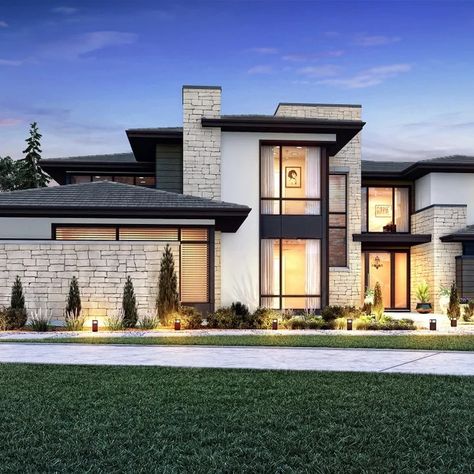 Contemporary Prairie Style Home - Contemporary - Exterior - Other - by User | Houzz Modern Prairie Style, Prairie Style Home, Prairie Style Architecture, Mission Style Homes, Modern Prairie, Prairie Style Houses, Contemporary House Exterior, Modern Contemporary Homes, Contemporary Exterior