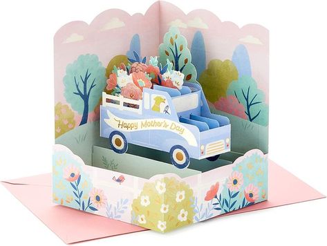 Hallmark Paper Wonder Displayable Pop Up Mothers Day Card (Truckload of Flowers) Truck Full Of Flowers, Pop Up Mothers Day Card, 3d Diorama, Flowers For Mom, Hallmark Greeting Cards, Crafts Party, Mother's Day Greeting Cards, Paper Ideas, Office Crafts