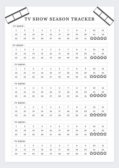 Series Tracker Printable, Tv Show List, Tv Show Tracker, Show Tracker, Tv Series Tracker, Series Tracker, Movie Tracker, Bullet Journal Ideas Templates, In And Out Movie