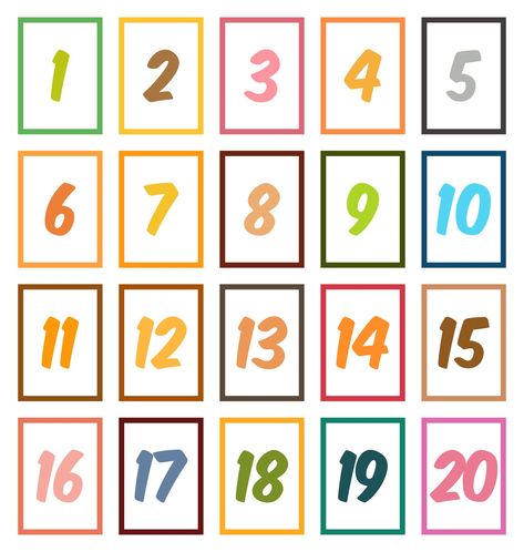 Printable Numbers Flashcards 1-20 Calendar Numbers 1-31, Printable Calendar Numbers, Numbers Flashcards, Preschool Letter Crafts, Free Printable Numbers, Number Flashcards, Preschool Letter, Letter Crafts, Calendar Numbers