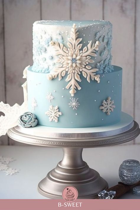 Celebrate the holiday season with a touch of sweetness. Frozen Inspired Cake, Snowflake Cake Birthday, Pink Winter Wonderland Cake, Winter Birthday Cake Ideas, Frozen Cake Ideas, Elsa Birthday Cake, Cake For Christmas, Frozen Birthday Party Cake, Frozen Themed Birthday Cake