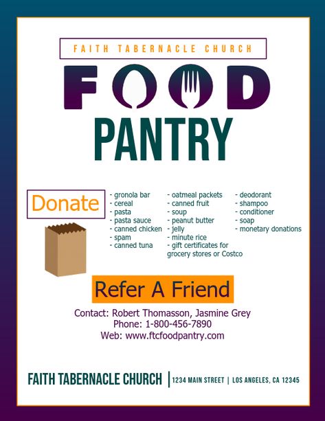 Church Food Pantry Ministry, Food Pantry Donations, Community Closet, Charity Pictures, Grant Proposal Writing, Blessing Bags, Oatmeal Packets, Grant Proposal, Food Donation