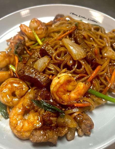 Shrimp Stirfry, Steak Shrimp, Shrimp Noodles, Chopped Steak, Hanger Steak, Grilled Chicken Wings, Braised Pork Belly, Steak And Shrimp, Shrimp Stir Fry