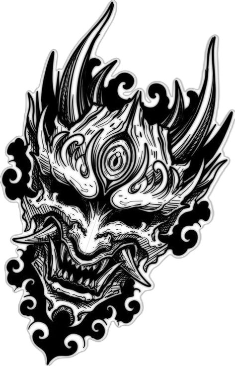 Hannya Maske Tattoo, Hannya Maske, Mascara Oni, Oni Mask Tattoo, Oni Tattoo, Hannya Mask Tattoo, Samurai Tattoo Design, Demon Tattoo, Japan Tattoo Design