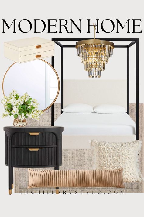 Shop Atwell Metal Canopy Bed and other curated products on LTK, the easiest way to shop everything from your favourite creators. Mirrors Over Nightstands, Bedroom Canopy Bed, Nightstand Round, Round Brass Mirror, Modern Canopy Bed, Bedroom Canopy, Two Drawer Nightstand, Metal Canopy Bed, Black Nightstand