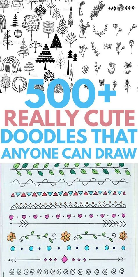 Simple, easy DOODLES you will love to DIY in your notebook or bullet journal. Cute ideas from heart, flower, animals, patterns, Christmas holiday, succulent plants, dividers, borders and more. Cool drawings that any artist can copy.  #doodling #doodles #bulletjournal #bujo #bujoing #bujoinspire #bujojunkies Diy Doodles Easy, Learning To Doodle For Beginners, Easy Planner Doodles, Beginning Drawing Ideas, Doodling Ideas Easy, Drawing Hearts Doodles, Cute Easy Patterns To Draw, Different Kinds Of Journals, This Diary Belongs To Page