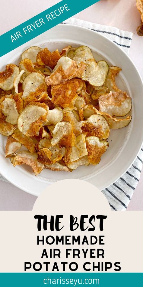 Air Fryer Chips, Air Fryer Potato Chips, Air Fry Potatoes, Air Fryer Potato, Potato Chip Recipes, Air Fryer Recipes Snacks, Cooks Air Fryer, Air Fried Food, Air Fryer Oven Recipes