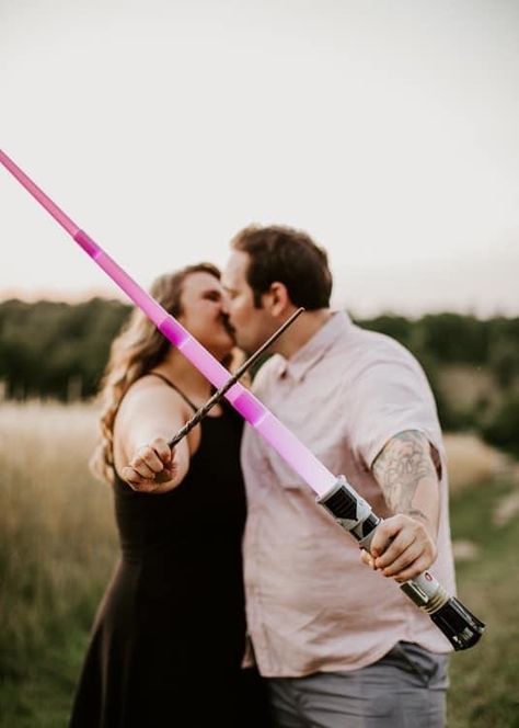 Star Wars Engagement Photos, Geek Couple, Harry Potter Engagement, Star Wars Engagement, Hingham Massachusetts, Engagement Photo Book, Themed Engagement Photos, Edgy Photography, Star Wars Wedding Theme