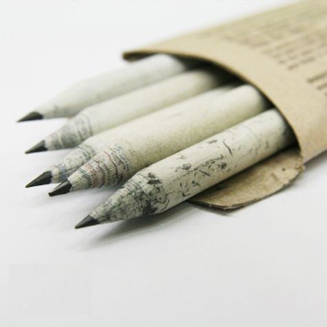 Green Eco Design Newspaper Recycled Paper Pencil Set | eBay.com - I'm always impressed when a seller channels the eco-friendly design from product to packaging. Sometimes it appears that the environmental benefit in the product itself is cancelled out by all the plastic that it comes in. These pencils are made with recycled newspaper. #greendorm Design Newspaper, Eco Life, Paper Pencil, Office Paper, Reduce Reuse Recycle, Eco Friendly Design, Eco Design, Reduce Reuse, Environmental Design