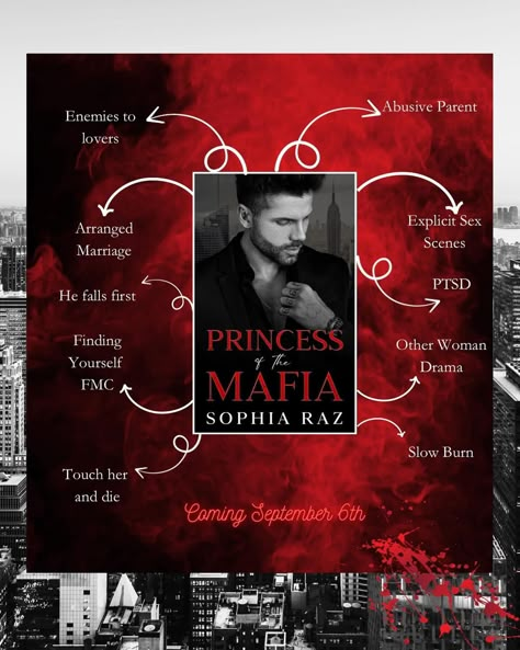 Princess of the Mafia by Sophia Raz Release day - September 6th    Reasons you will love this book:  ❤️ Mafia romance  ❤️ Enemies to lovers  ❤️ Arranged marriage  ❤️ He falls first  ❤️ Slow burn  ❤️ One bed  ❤️ Dual first-person POV   #sophiaraz #princessofthemafia #arcreaders #arcreaderswanted #arcreadersneeded #arcteadersofig #mafiaromance #mafiaromancebooks #enemiestolovers Books Tropes, Novel Books, Romance Books Worth Reading, Diy Magnets, Fiction Books Worth Reading, Mafia Romance, Marriage Books, Marriage Romance, Dark Books