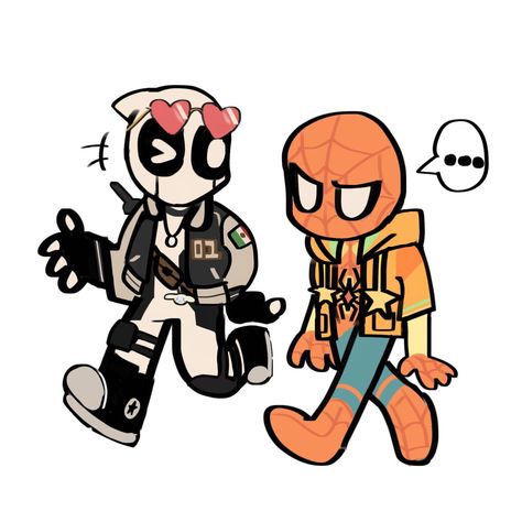 Matching @chuyakara 's spidersona w/ my deadpool sona or whatever. Not a single thought floats in her head except maybeeee for food🤤 #deadpool #spidersona #deadpooledit #spideypool #deadpoolsona #marvel #deadpool3 #digitalart Deadpool Sona, Deadpool 3, Marvel Stuff, Marvel Memes, Matching Pfps, Deadpool, Spiderman, Digital Art, Marvel