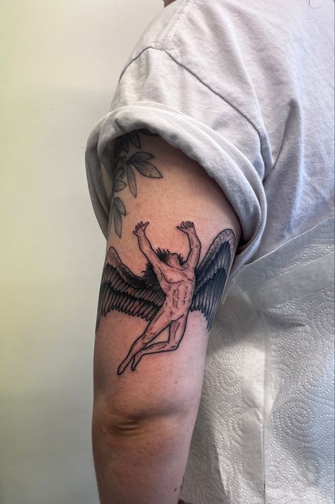 Led Zeppelin Icarus, Led Zeppelin Tattoo, Icarus Tattoo, Song Tattoos, Torso Tattoos, Scorpio Tattoo, Kid Icarus, Led Zep, Swan Song