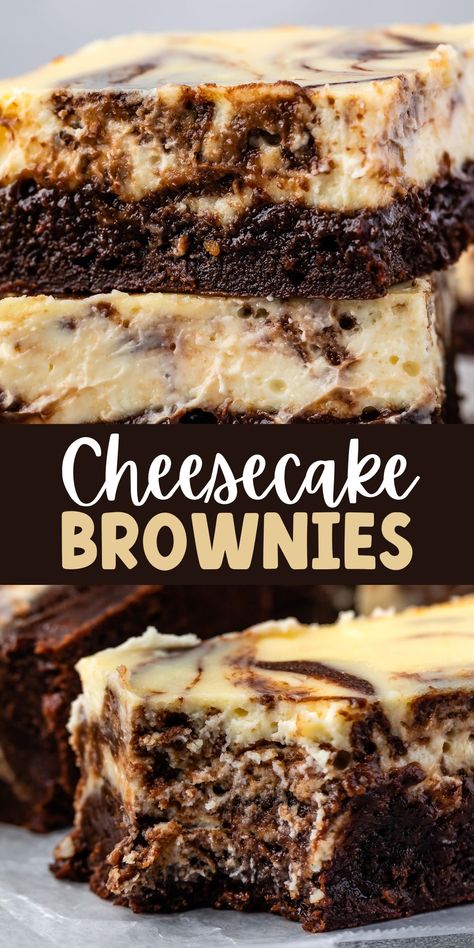 Cheesecake Brownies From Scratch - Crazy for Crust Topped Brownies, Brownies Cheesecake, Cheesecake Brownies Recipe, Cheese Brownies, Cheesecake Brownie, Brownies Recipe Homemade, Cream Cheese Brownies, Brownie Cheesecake, Amazing Meals