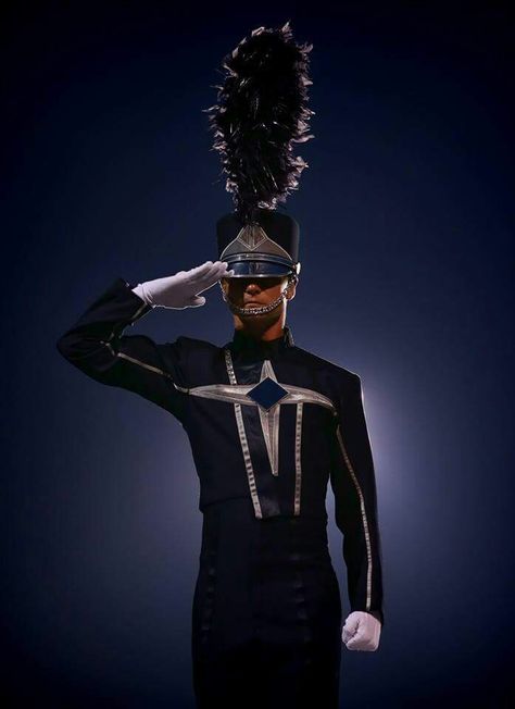 2014 Blue Stars Band Senior Pictures, Marching Band Uniforms, Band Photoshoot, Drum Corps International, Band Uniforms, Senior Portrait Poses, Winter Guard, Drum Major, Drum Corps