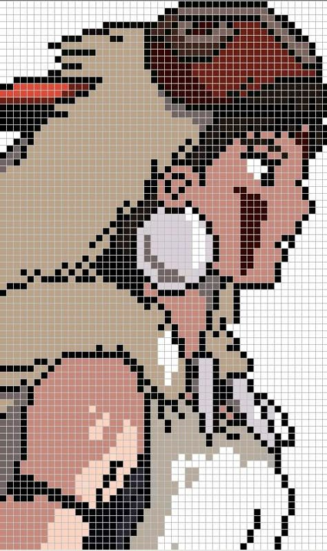 Perler Bead Studio Ghibli, Crochet Tapestry Studio Ghibli, Ghibli Tapestry Crochet, Perler Beads Ghibli, Studio Ghibli Grid Pattern, Studio Ghibli Perler Bead Patterns, Studio Ghibli Embroidery Patterns, Studio Ghibli Cross Stitch Pattern, Studio Ghibli Perler Beads