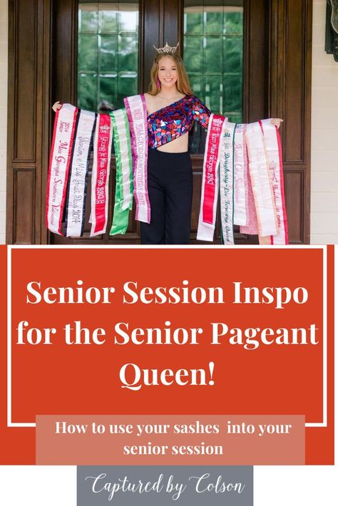 Pageant Senior Pictures, Pageant Sash Display, Pageant Sashes, Award Display, South Georgia, Senior Portrait Poses, Queen Pictures, Cap And Gown, Senior Session