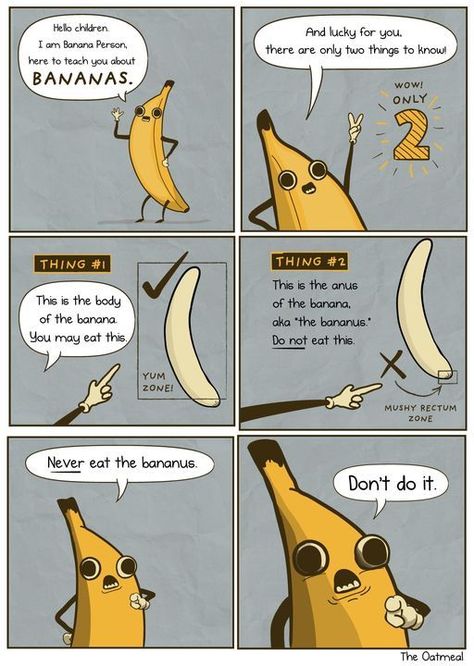 Banana Jokes, The Oatmeal Comics, Banana Meme, Meme Comic, Funny Banana, Bingo Funny, Banana Man, Banana Oatmeal Cookies, Meme Comics