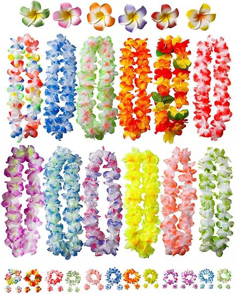 Amazon.com: 50 PCS Soft Hawaiian Leis Luau Party Decorations Tropical Party Favors Lei Hawaiian Flower Hair Clip,Headbands and Wristbands Perfect for Your Hawaii Luaus Party. : Toys & Games Hawaii Birthday Party, Beach Theme Birthday, Hawaiian Flower Hair, Hawaii Themed Party, Hawaiian Leis, Hawaiian Party Theme, Fest Temaer, Luau Party Supplies, Tropical Birthday Party