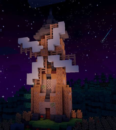 Minecraft Medival Windmill Simple Windmill Minecraft, Small Windmill Minecraft, Wind Mill Minecraft, Windmill Minecraft, Small Windmill, Farm Windmill, Crop Farming, Windmill Design, Minecraft Inspo