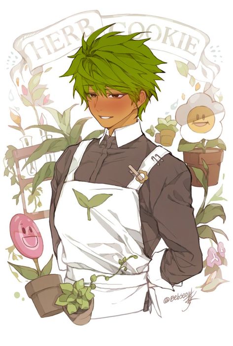 Sparkling Cookie Run Fanart, Herb Cookie Fanart, Kingdom Layout, Herb Cookie, Kingdom Fanart, Cookierun Kingdom, Cookie Kingdom, Girl Drawings, 캐릭터 드로잉