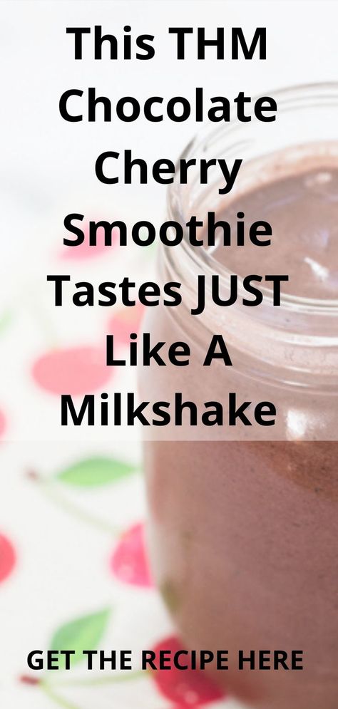 healthy cherry smoothie milkshake in a glass Cherry Shake, Trim Healthy Mama Drinks, Trim Healthy Mama Diet, Thm E, Protein Powder Smoothie, Trim Healthy Mama Plan, Smoothie Recipes For Kids, Cherry Smoothie, Best Smoothie Recipes