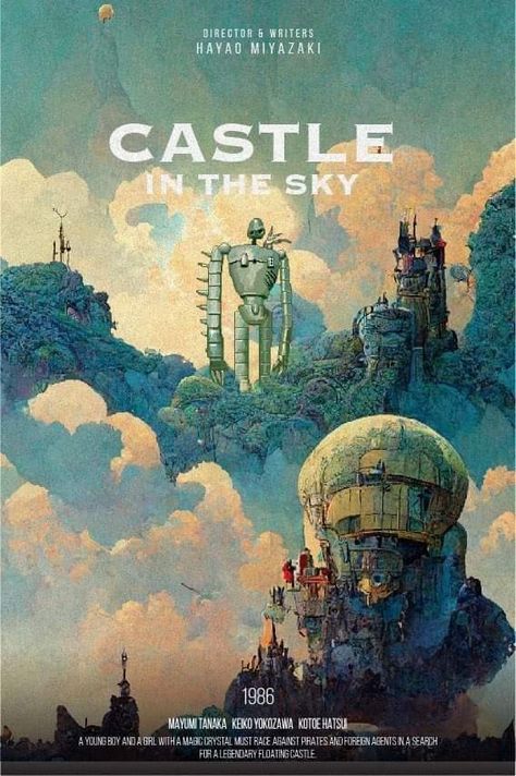 Dorm Prints, Studio Ghibli Poster, Neck Rings, Ghibli Artwork, Studio Ghibli Movies, Studio Ghibli Art, Castle In The Sky, Ghibli Movies, Ghibli Art