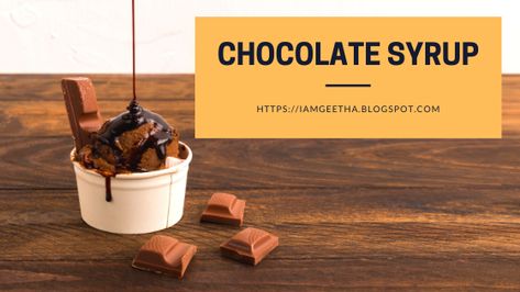 Simple Chocolate Syrup Recipe using Nesquik Chocolate Powder - 5 mins Recipe - IamGeetha Chocolate Syrup Recipe, Tasty Dessert Recipes, Chocolate Syrup Recipes, Homemade Chocolate Syrup, Candle Making Recipes, Make Your Own Chocolate, Syrup Recipes, Fun Food For Kids, Drizzle Cake