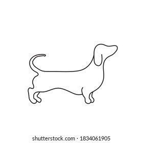 Sausage Dog Tattoo Outline, Cardboard Horses, Dog Illustration Simple, Simple Contour, Dachshund Drawing, Dachshund Illustration, Dachshund Tattoo, Dog Outline, Line Images