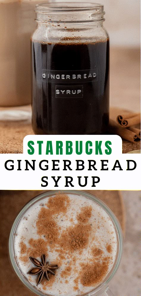 Autumn Coffee Syrup, Syrup For Coffee, Recipe For Gingerbread, Homemade Coffee Syrup, Homemade Latte, Lifestyle Of A Foodie, Latte Starbucks, Coffee Syrups, Gingerbread Syrup