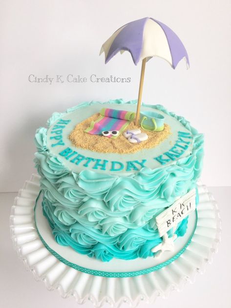 27+ Beautiful Image of Beach Birthday Cake . Beach Birthday Cake Buttercream Waves Beach Cake Made Cindy K Cake Creations  #BirthdayCakeIdeas K Cake, Birthday Cake Buttercream, Beach Birthday Cake, Beach Themed Cakes, Fondant Cakes Birthday, Beach Cake, Ocean Cakes, Cake Buttercream, Beach Cakes