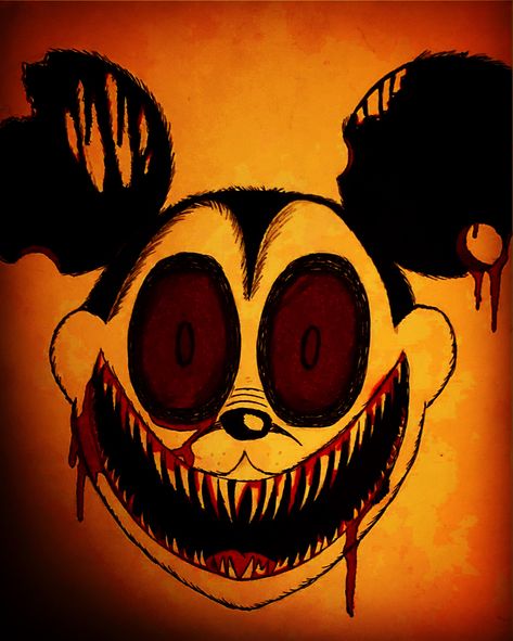 Mickey Mouse Horror Art, Scary Mickey Mouse, Mickey Mouse Tattoo, Scary Drawings, Horror Drawing, Mouse Tattoos, Mouse Art, Mickey Mouse Art, Halloween Hats