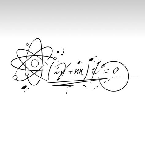 Physics Equation Tattoo, Everything Is Connected Tattoo, Math Tattoo, Physics Tattoos, Scientific Tattoo, Atom Tattoo, Beautiful Spine Tattoos, Amor Tattoo, Science Tattoo